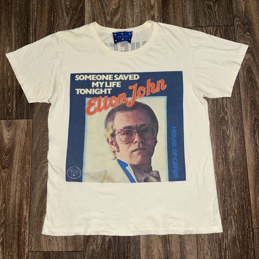 2018 Gucci Elton John Graphic Print T-Shirt - Picture 1 of 9
